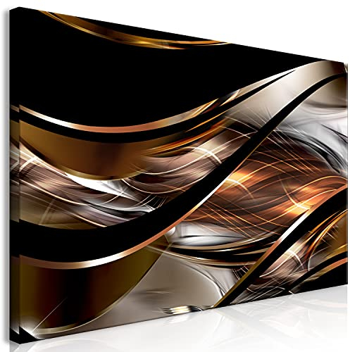 murando Wandbild Mega XXXL Abstrakt Einteiliger XXL-Format Kunstdruck zur Selbstmontage Leinwandbilder moderne Bilder DIY Wanddekoration Wohnung Deko Welle schwarz Silber