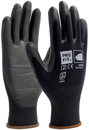 Profit Fitzner 27530-9 Soft PU Handschuh, Schwarz, 9 Größe, 288 Stück
