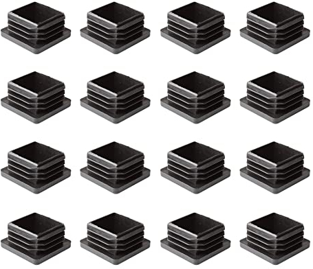 16x Lamellenstopfen | Vierkantrohrstopfen | Schutzkappen | Kappen | Kunststoff Stopfen | Endstopfen (40 x 40 mm, Quadratisch)