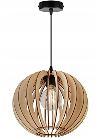 Light-Home Timber Hängelampe aus Holz und Metall - Esstischlampe Industrial für Kuche und Esszimmer - Pendelleuchte über Esstisch Schwarz/Braun - Rustikal
