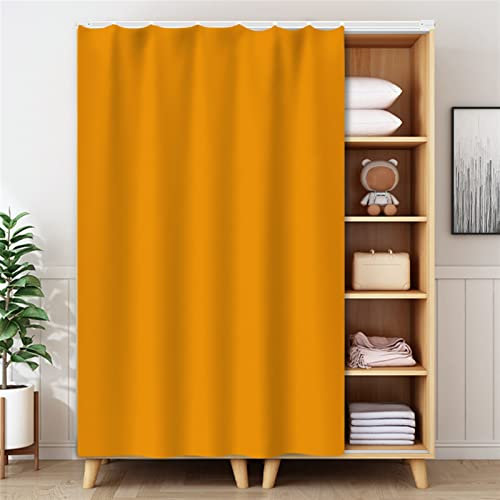 LIVEINU Schrankvorhänge für Küche, Kleiderschrank, Badezimmer, Staubdichter Vorhang für Regale, Wandpaneele, hängende Tür, Japanische Noren, Klettband Selbstklebend 130x180cm Orange