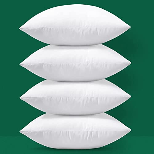 JOTOM Kissenfüllung Formstabil Kissen Polyester Waschbar Dekokissen Zierkissen Kopfkissen Rückenkissen Sofakissen Couchkissen 4er Set Füllkissen für Wohnzimmer Bett Sofa Outdoor Draußen (50 x 50 cm)