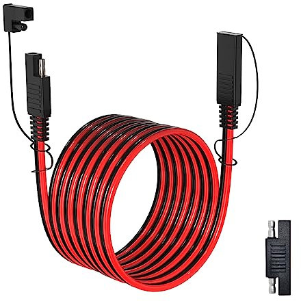 ELFCULB SAE auf SAE Verlängerungskabel,14AWG SAE Anschlusskabel mit SAE Polaritätsumkehradapter für Auto Motorräder Solarpanel(6M/20FT)