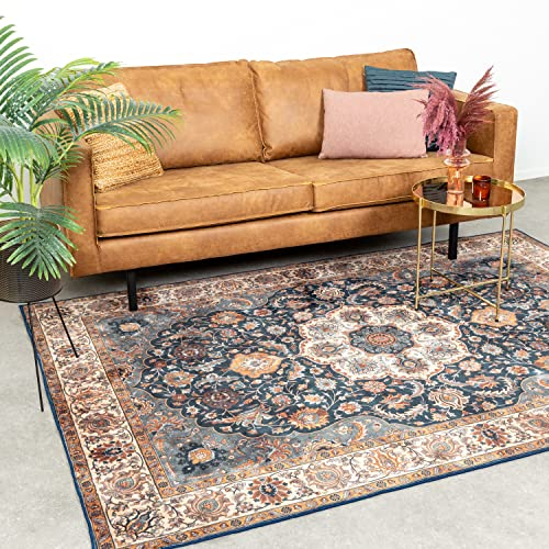 FRAAI Teppich Vintage - Imagine Medaillon Bunt 80x150cm - Baumwolle, Polyester - Flachgewebe - Vintage, Orientalisch - Wohnzimmer, Esszimmer, Schlafzimmer - Rug