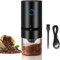 Busdeals Electric Coffee Grinder, Portable Automatic Burr Coffee Grinder with Clean Brush, USB Rechargeable, Small Coffee Bean Grinder for Home Office(Black), 125