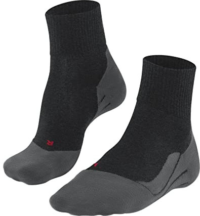 FALKE Damen Wandersocken TK5 Wander Wool Short W Sso Wolle Funktionsmaterial antiblasen dünn 1 Paar, Grau Asphalt Melange 3180, 39-40