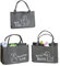 Generisch MF Filztasche in Dunkelgrau Smart Shopping Shopper Filz bestickt mit Tiermotiv und Spruch: Packesel/Hamsterkauf/Fette Beute 40cm Filz Tasche Einkaufstasche Shoppingbag (Packesel)