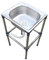 Fregadero Exterior Independiente de Acero Inoxidable Fregadero Cocina 1 Compartimento Fregadero de Lavandería Portátil 4 Patas de Forma H Fregadero Independiente (37 * 32 * 70cm)