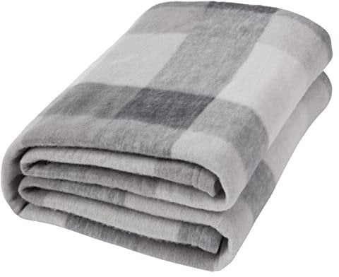 Dreamscene Fleece Throw Blanket for Bed, Soft Cosy Warm Grey Tartan Check Sofa Fleece Blanket Picnic King Size Outdoor Throw Over for Garden Furniture, 200x240cm