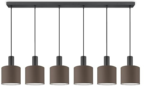 Home Sweet Home Moderne Hängelampe Xxl Beam 6lights Bling | 20/20/17cm Taupe | Hängelampe aus Stoff und Metall | geeignet für E27 LED-Leuchtmittel| geeignet für Wohnzimmer, Schlafzimmer