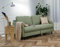 Bestmobilier Cosmos - 3-Sitzer Schlafsofa - tägliche Schlafgelegenheit Matratze 11 cm - aus Stoff Salbeigrün