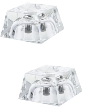 HOMSFOU Kristallkugel Sitz Büro Dekor Glas Display Regal Quadratische Glasvase LED Kristallkugeln Display