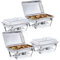 Wilprep Chafing Dish Edelstahl Buffet-Set Warmhaltebehälter Speisenwärmer Wärmebehälter Rechaud für Catering, Buffet und Party (4 Set x 9L)