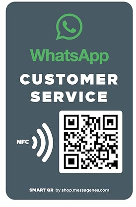 MESSAGENES Aufkleber Whatsapp QR und NFC personalisierbarer Empfang | 1 Stück Aufkleber in NFC-Kartengröße | Verbinden Sie Ihre Kunden mit Whatsapp | Empfangslösung