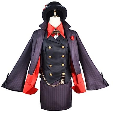 Generisch Spiel Hu Tao Cosplay Kostüm Uniform Kleid Halloween Outfits Mit Hut,Set-XXL