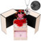 ChicDwell Eternal Rose Gift Set with LED Light & I Love You Necklace – Preserved Pink Rose Bear, Perfect Women's Day, Birthday, Anniversary & Romantic Gift for Her