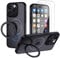 XINKAE Hülle iPhone 15 Pro Handyhülle mit Magsafe Dreh Ständer Halter Schutzhülle iPhone 15 Pro mit Schutzglas Militärschutz Apple i Phone 15Pro Cover Handy Stoßfest Magnetisch Matt Case Schwarz