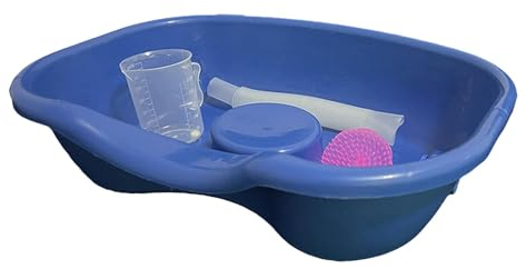 Sharplace Tragbare Shampoo-Schüssel, Hilfsmittel für den täglichen Gebrauch, mit Rohr, 46 x 35 cm, für bettlägerige Badezimmer-Accessoires, Haarwaschwanne,