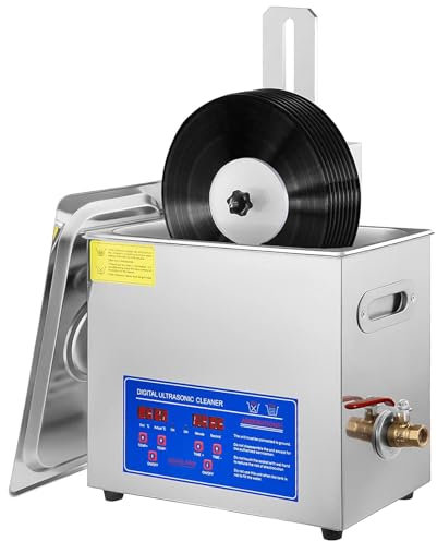 KYZTMHC Machine de Nettoyage À Ultrasons pour Disques Vinyles 6L Nettoyant pour Argent pour Bijoux Nettoyeur de Dents À Ultrasons Synchronisation 0~30 Minutes Nettoyeur de Bijoux À Ultrasons