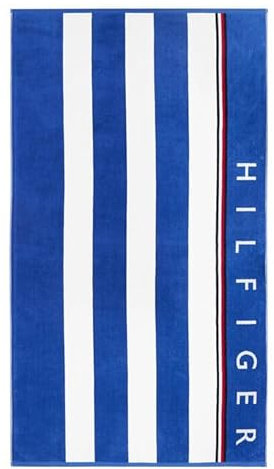 Tommy Hilfiger, Maxi-Strandtuch aus Frottee aus reiner Chenille-Baumwolle, 90 x 160 cm, Zoom B2
