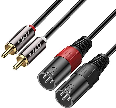 J&D 2 RCA a XLR Cavo, Unbalanced Dual XLR a 2x RCA Maschio Cavo di Interconnessione per Altoparlante, Amplificatori, Sistemi Audio Stereo HiFi, 0,9 Meter