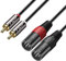 J&D Cable de 2 RCA a XLR Macho, Desequilibrado Dual XLR a RCA Macho de Cable de Interconexión para Altavoz, Amplificadores, Sistemas de Audio Estéreo HiFi, 0,9 Meter