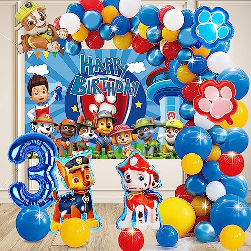 Pat Dog Ballon Geburtstagsdeko, Ballongirlande, 3 Jahre Hintergrund, Kinder Party Dekoration, Geburtstagsdekoration