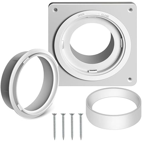 Trocknerentlüftungs-Wandplatte mit Schlauch, Drehverschluss, Trocknerentlüftungsanschluss-Set für Wand, Abluftentlüftung, Trockner, Kanalanschluss, Flansch