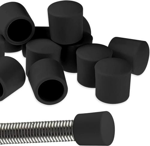 30 Pcs 0.39 Door Stop Rubber Tip Replacement, Door Stopper Bumper Rubber Tip Replacement Door Stop Caps for Wall Door Protection (Black)