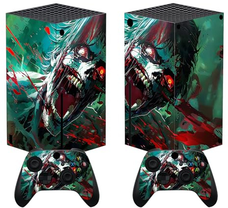 PlayVital Skin für Xbox Series X Konsole & Controller, Vinyl Aufkleber | Vinyl-Skins Zubehör, Design Folie, Wrap Abdeckung, Wütender Zombie