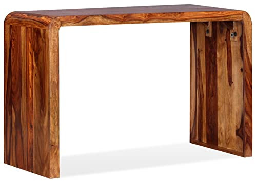 Homgoday Sideboard/Schreibtisch aus braunem Sheesham-Massivholz, Nachttisch, Schlafzimmer-Nachttisch, Nachttisch, Anrichte für Zimmer, Bodenschrank