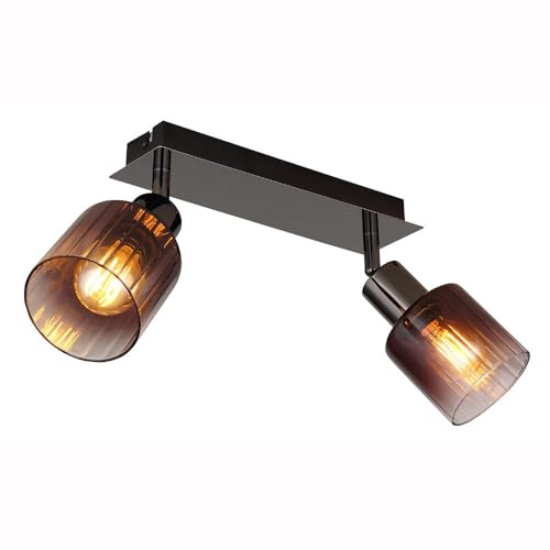 Ceiling Light Living Room Lamp Copper Colour Black Spots 2 Bulbs