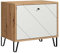 trendteam smart living - Touch - Sitzbank - Eiche/Weiß - Garderobenbank mit Platz für 4 Schuhpaare - Moderne Metallfüße - (BxHxT) 63 x 56 x 40 cm - Klappe mit Soft-Close Funktion - Rautenoptik