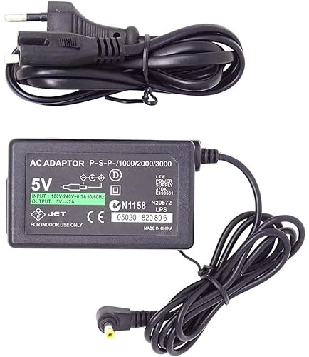 FLLAGG20 1X Cargador Charger Compatible con PSP Consola Sony PSP Alimentaciòn Todos los Modelos Slim 1000 2000 3000 Street Power Adapter