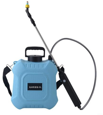 Mochila eléctrica con pulverizador a presión de jardín con 2 boquillas de niebla, tanque de 8 L, poste telescópico ajustable, recargable por USB, alimentado por batería para riego de plantas, limpieza