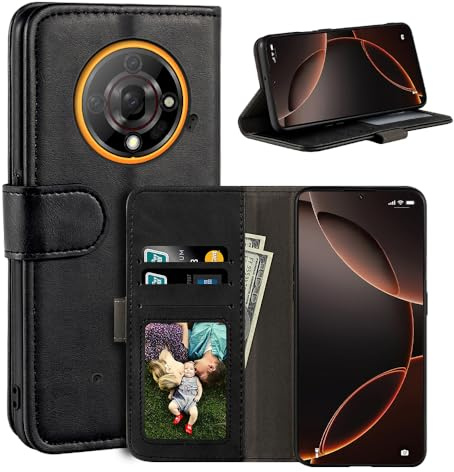UOGNADGD Faux Leather Flip Case for Hammer Iron 6 5G - Black | 6.56 Folio Wallet Case with Card Slots, Magnetic Closure, Stand Function and RFID RFID Blocking