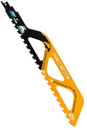 Säbelsägeblätter, EXFEIN Hartmetall Sägeblatt 305mm, Professionelle Stein Sägeblätter zum Schneiden von Ytong-Steine, Holz, Roter Ziegelstein, Belüfteter, Ziegel Porenbeton, Zementplatte