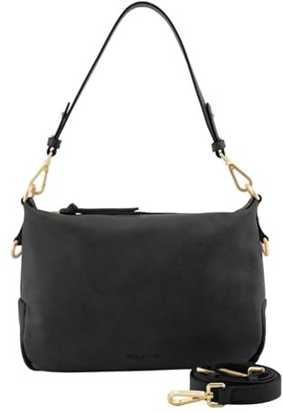 FREDsBRUDER Leder Umhängetasche Just Easy Pochette Black schwarz
