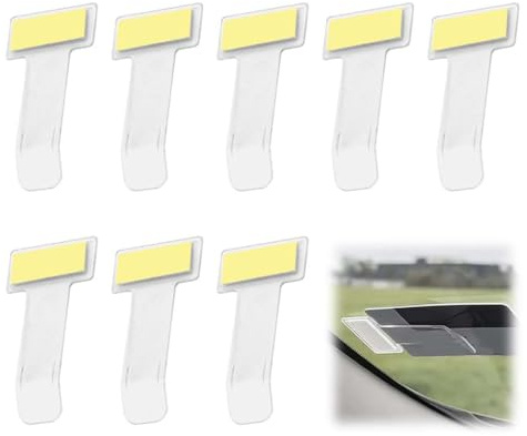 8 Pezzi Porta Biglietti Parcheggio Auto, Clip Biglietto Parabrezza Trasparenti, Morsetto per Parabrezza, Clip Indipendente per Parcheggio, Supporto per Schede Auto, Porta Documenti Auto