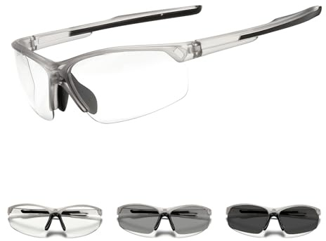 Suertree Selbsttönend Fahrradbrille Photochromatische Sportsonnenbrille Herren Damen Transprante Gläser Klar Radsport Radfahren MTB