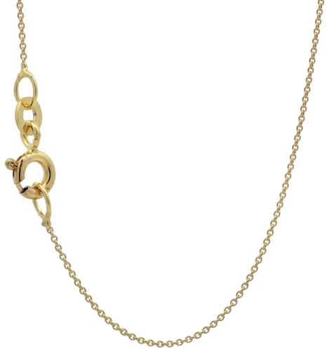 Goldkette Ankerkette rund edle Halskette massiv 333-8 Karat Gold, Länge:36 cm, Kette_Breite:0.8 mm