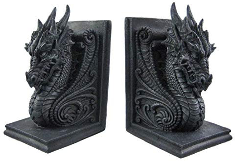 Gothic Dragon Bookends Midieval Book Ends Evil Mediaeval 8266