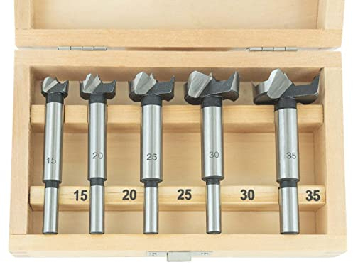 ENT 25250 5-tlg. Kunstbohrer Set WS - Ø 15-20-25-30-35 mm - Bohrer für saubere und maßhaltige Bohrlöcher in Weichholz