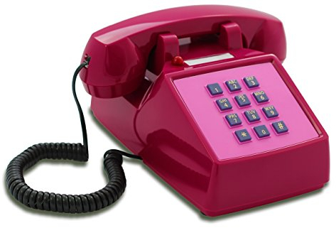 Opis PushMeFon Cable: Telefono Vintage Fisso Anni 80, Telefono Vecchio Stile per Casa, Design Classico Violetto