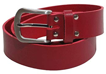 Ledergürtel rot aus festem Vollrindleder 4 cm breit aus eigener Fertigung (95)