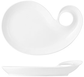 H&h piatto goccia in porcellana bianca cm29x20