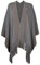 ZLYC Damen Weiche Schlichte Poncho Capes Retro Cardigans Pullover, Einheitsgröße, Grau