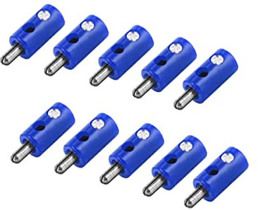 WITTKOWARE HO-Stecker/Zwergstecker mit 2,6mm Pin-Ø, Schraubanschluss, 10 Stück, blau