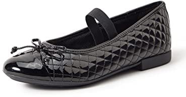 Geox Girls Jr Plie' Ballerina, Black, 11 UK