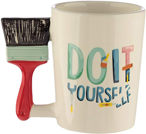Puckator Tasse mit Maler Pinsel Griff Do It Yourself Kaffeetasse Kaffeebecher Becher